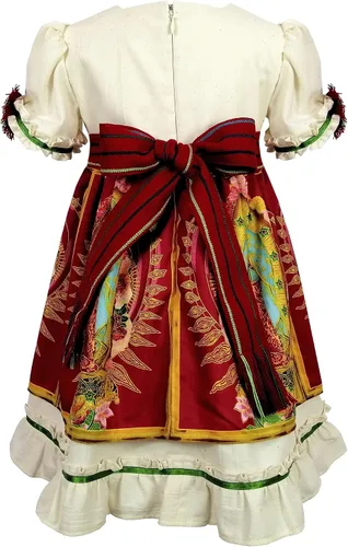 Vista 3 de Vestido de Bebé Niña Pequeña Virgen de Guadalupe Guadalupana Algodón Hecho a Mano Tradicional