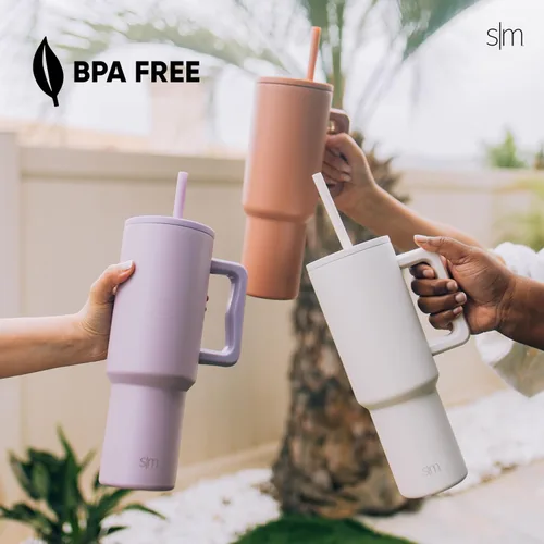 Vista 3 de Simple Modern Pajitas de plástico reutilizables Popote de plástico sin BPA y reductor de residuos para vasos y tazas de viaje Colección Trek