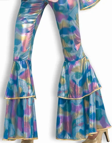 Vista 3 de Forum Novelties Disfraz de mamá disco de los años 70 para mujer, azul, talla ML, Multicolor