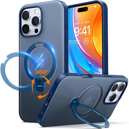 Vista 20 de TORRAS Q3 Spin - Funda para iPhone 14 Pro Max con soporte magnético 360, color negro