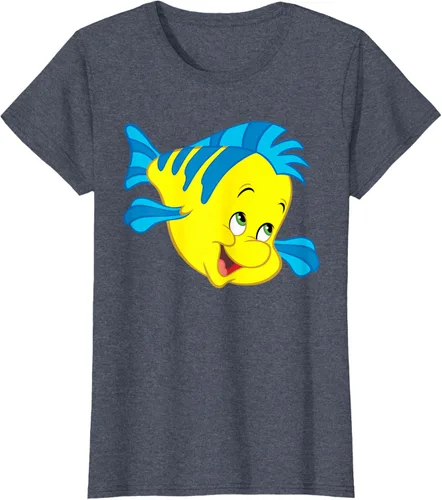 Vista 96 de Disney Camiseta de disfraz de cara grande de la Sirenita Flounder Sidekick