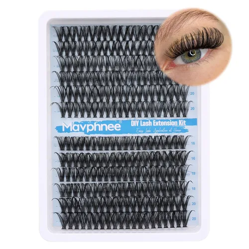 Vista 33 de Extensiones de pestañas en racimo naturales DIY, extensiones de pestañas en racimo con curva C, extensiones de pestañas en racimo para ojo de gato