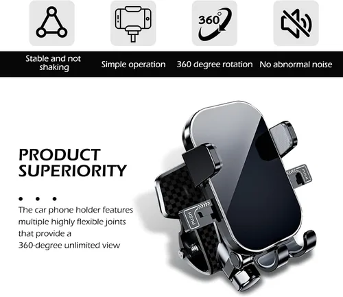Vista 4 de 1 soporte para teléfono celular para salpicadero, soporte giratorio de 360 grados, soporte de navegación multifuncional antideslizante para consola