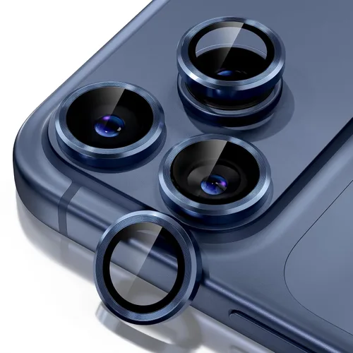 Vista 34 de Misea Compatible con iPhone 16 Pro/iPhone 16 Pro Max, protector de lente de cámara de vidrio templado Ultra-HD, protector de pantalla de anillo Negro