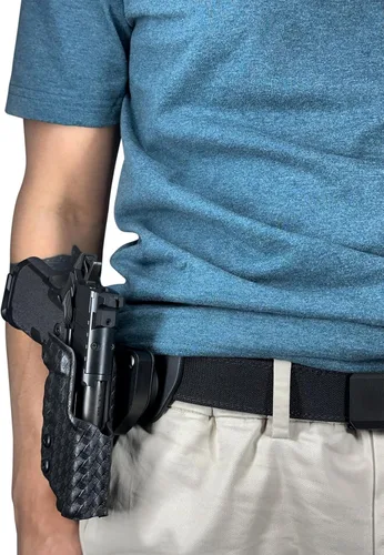 Vista 5 de OWB - Pala negra de desmontaje rápido - Funda KYDEX - Cintura exterior - Retención Posi-Click - 100% fabricada en EE. UU