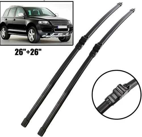 Vista 2 de Wiper Front Wiper Blades Compatible with VW Touareg 2003 2004 2005 2006 Windshield Windscreen Window 26"+26" Left Hand Drive