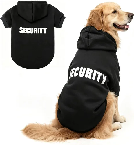 Vista 14 de BINGPET - Sudaderas con capucha de seguridad para perros, suéter para cachorros, abrigos para perros para clima frío, suéter con capucha de forro #1