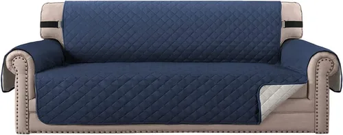 Vista 10 de Funda impermeable para sofá biplaza, protector de sofá acolchado para sofá de 2 asientos, protector de muebles antideslizante para perros y mascotas