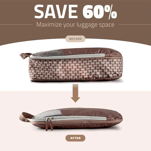 Vista 2 de Oriday Juego de 8 cubos de compresión para accesorios de viaje, bolsas expandibles para ropa, artículos de tocador, mochilas, elementos esenciales