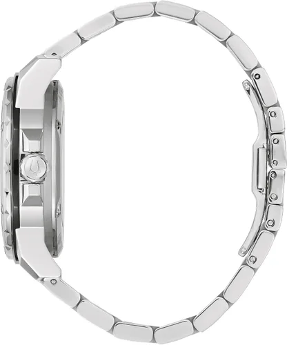 Vista 2 de Bulova Marc Anthony Reloj automático de acero inoxidable con estrella marina para hombre, apertura abierta, parte trasera de caja de exposición