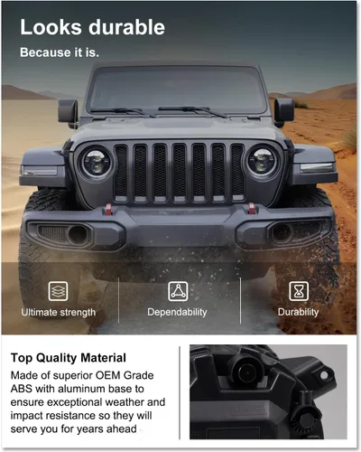 Vista 5 de KIWI MASTER - Faros delanteros LED redondos de 9.0 pulgadas para Jeep Wrangler JL 2018 2019, Modelo2