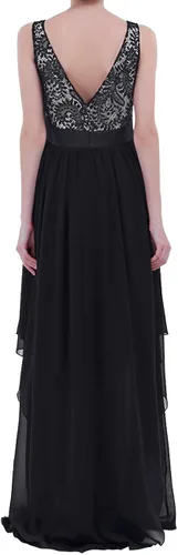 Vista 2 de YiZYiF Women's Elegant Sleeveless V-Back Black Lace Bridesmaid Maxi Long Dress