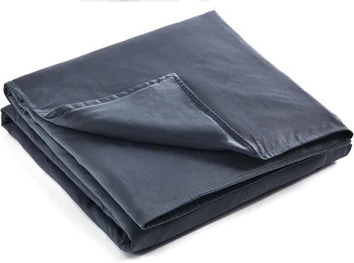 Vista 23 de RelaxBlanket - Funda de edredón de 60 x 80 pulgadas para manta con peso Algodón premium de 180GSM Gris oscuro
