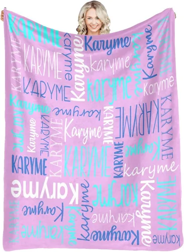 Vista 40 de Mantas personalizadas con nombres, regalos para bebés, niñas y niños, manta personalizada de vellón suave y sherpa con nombre para niños y adultos