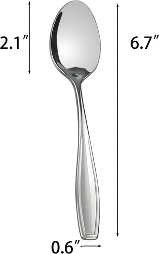 Vista 3 de Pekky Cuchara de postre de acero inoxidable, juego de cucharas pequeñas de 12 piezas