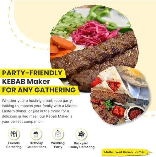 Vista 4 de Premium Trustella Fabricante de Kebab de Aluminio Crea Brochettes Impecables y Profesionales Resistente, Antiadherente, Recubrimiento de Teflón