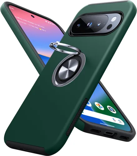 Vista 33 de JAME Funda delgada para Google Pixel 7 Pro, soporte de anillo a prueba de Azul