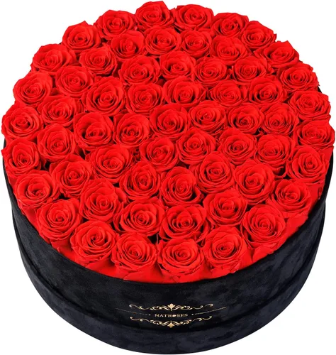 Vista 13 de 27 rosas preservadas en una caja de flores para entrega, regalos