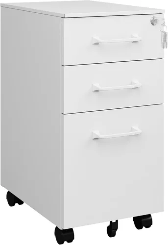 Vista 12 de MIIIKO - Archivador de 3 cajones con cerradura, archivadores verticales de metal negro para oficina en casa, archivadores completamente ensamblados