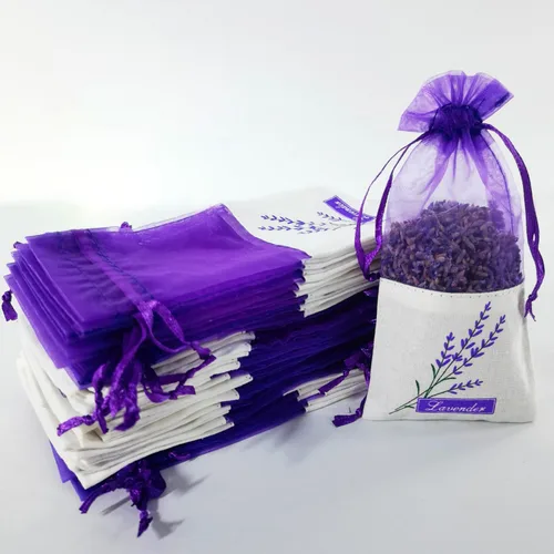 Vista 7 de Sanrich 50 bolsas de lavanda vacías con cordón morado para regalo (deeo Purple-drawsrting)