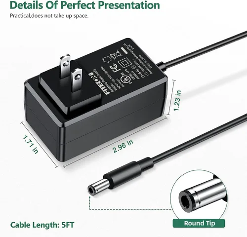 Vista 2 de Adaptador CA/CC de 12 V con certificación UL compatible con PIF 300 Instant Wireless Dog Fence System Cable de fuente de alimentación