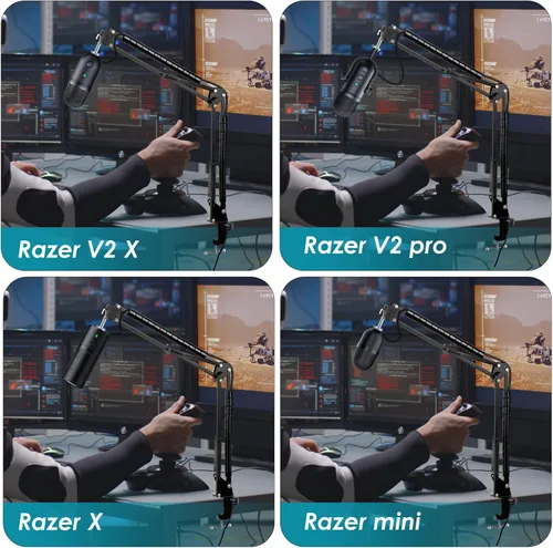 Vista 6 de Brazo de micrófono para micrófono Razer Seiren V2 X - Brazo de micrófono ajustable compatible con Razer Seiren V2 Pro, Seiren Mini y Seiren X, Razer