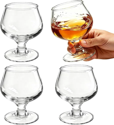 Vista 11 de Valeways Juego de 6 mini vasos de chupito de 1.75 onzas, transparentes, súper lindos, perfectos para degustar brandy - Snifters de vidrio