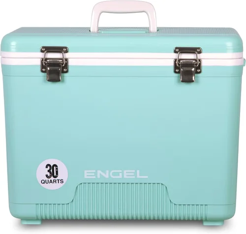 Vista 19 de Engel UC30 30qt a prueba de fugas, hermético, enfriador de caja de secado y caja de almuerzo rígida Azul