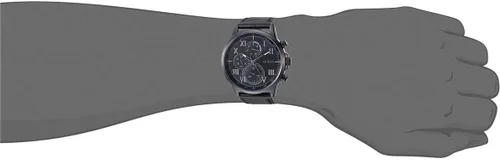 Vista 4 de GUESS Reloj de cuero chapado iónico, Negro -, Reloj analógico