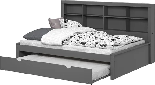 Vista 5 de Donco Kids Equable Modern - Estantería de sofá cama matrimonial con nido en acabado gris oscuro