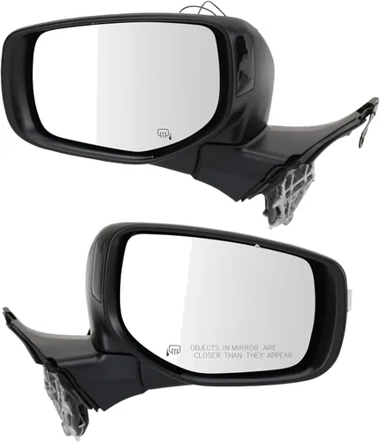 Vista 172 de TRQ Conjunto de 2 piezas de espejo lateral para conductor y pasajero, ajuste eléctrico, sin calefacción, sin memoria, color negro, compatible