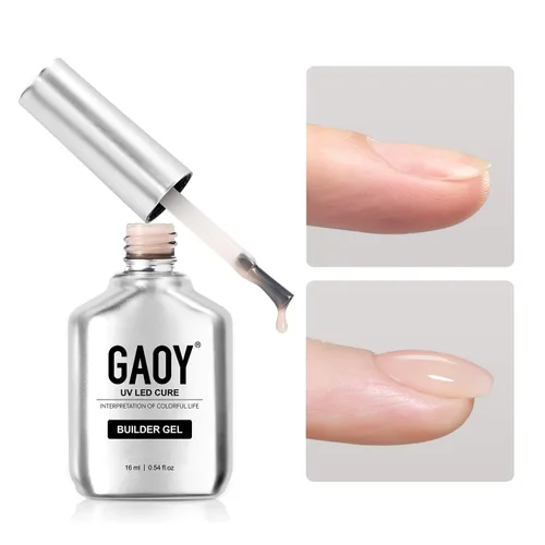 Vista 18 de GAOY - Gel de construcción para uñas, fortalecedor de uñas de 16ml en una botella, gel duro para extensión de uñas, esmalte de uñas de secado al UV
