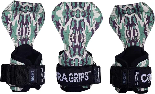 Vista 37 de Cobra Grips Weight Lifting Gloves with Adjustable Neoprene Padded Wrist Wraps - Heavy Duty Alternative to Power Lifting Hooks for Deadlifts Una goma