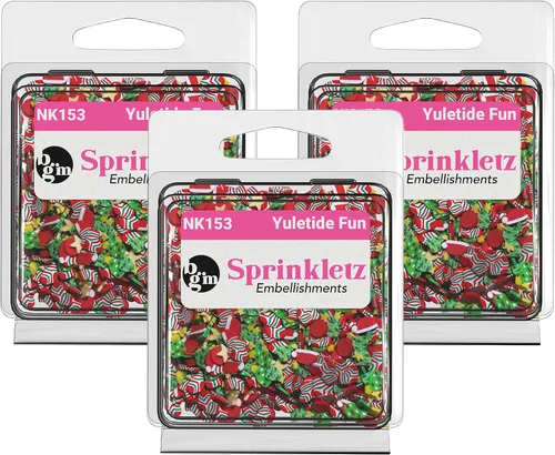 Vista 12 de Buttons Galore Sprinkletz - Piezas de arcilla polimérica para bricolaje Slime Adornos, 1.500 onzas, 1500 piezas, Navidad (Merry & Bright)