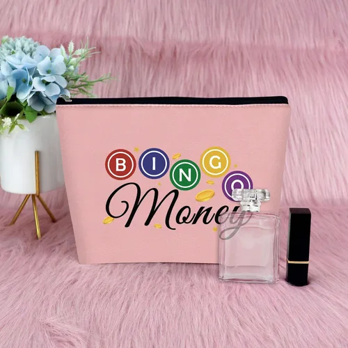 Vista 6 de Sfodiary Bolsa de maquillaje cosmético para amantes del bingo - Regalos de casino para mujeres, Bolsa de maquillaje de regalo para amantes del bingo