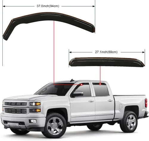 Vista 7 de Nilight Visor de Ventana Compatible con Chevy Silverado 1500/Avalanche 2007 2008 2009 2010 2011 2012 2013 GMC Sierra 1500/Silverado/Sierra