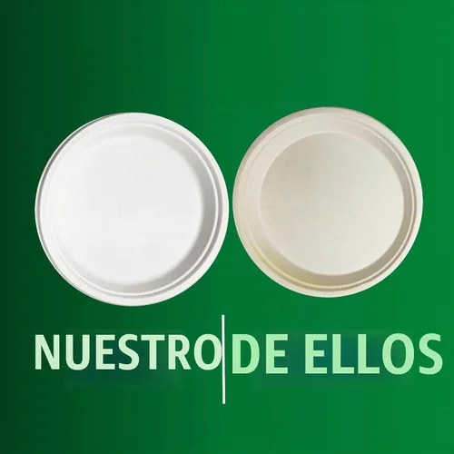Vista 8 de Platos de papel, 100 % compostables, 10 pulgadas por 0.5 pulgadas de profundidad, plato desechable resistente, certificado (BPI), sin (PFAS)