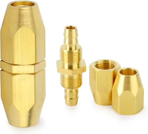 Vista 7 de ChillWaves Brass Pneumatics - Accesorio de repuesto reutilizable, empalmador de manguera reutilizable de 1/4 de pulgada (púa de 1/4 pulgadas)