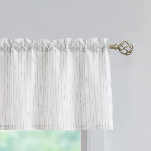 Vista 16 de SXZJTEX Cortinas de Cocina a Rayas para Cafetería, Niveles Rústicos Translúcidos con Rayas Finas, Cortinas para Ventanas Pequeñas con Bolsillo