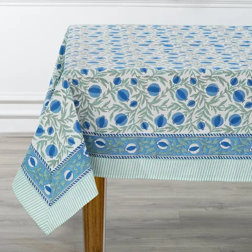 Vista 380 de Ridhi Mantel cuadrado con estampado de bloques de mano de caléndula ámbar