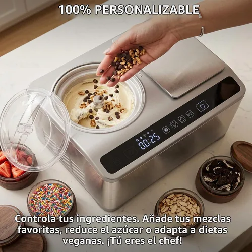 Vista 3 de VNN Máquina de helado suave y duro de 2.1 cuartos de galón con báscula