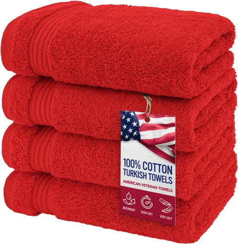 Vista 74 de Juego de toallas American Veteran Towel, de lujo, 6 piezas de algodón 100 % turco para máxima suavidad y absorción, para hotel y spa