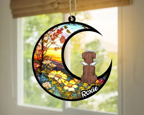 Vista 314 de LOVELYPOD Adorno de Navidad personalizado para perro Basset Hound (marrón) Basset Hound (marrón) adorno para atrapasoles de perro, razas de perros
