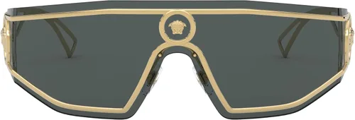 Vista 3 de Versace VE 2226 100287 Gold Metal Shield Gafas de sol Gris Lente