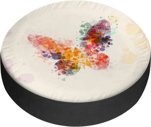 Vista 7 de Cubiertas de neumáticos de repuesto para remolque de caravana, diseño abstracto, mariposa, resistente a la intemperie, a prueba de polvo