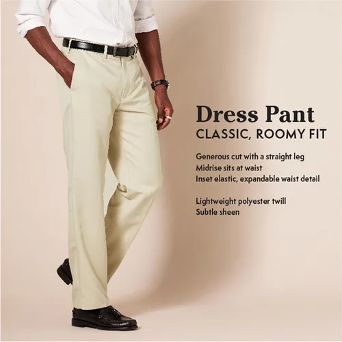 Vista 2 de Amazon Essentials - Pantalón de vestir de corte clásico, con cintura expandible y sin pinzas para hombre