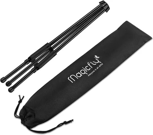 Vista 5 de Magicfly Paquete de 6 caballetes de mesa, caballetes de mesa de acero negro para exhibición, caballete de trípode ajustable y portátil con 6 bolsas