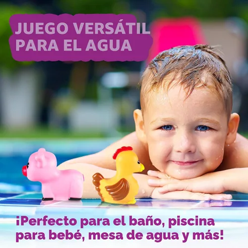 Vista 9 de Tub Works® Barnyard™ - Juguetes de baño sin moho, paquete de 6 Diseño de juguetes de baño sellados y sin agujeros que mantiene la humedad fuera