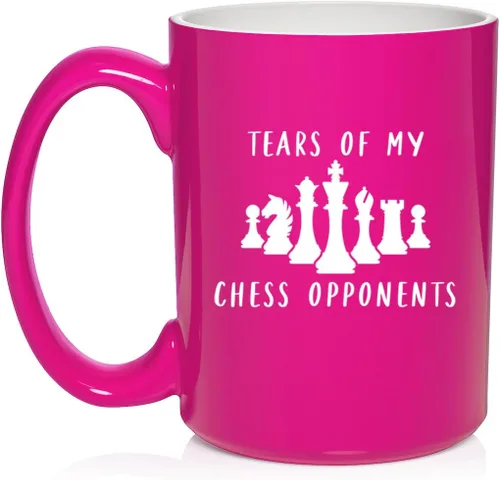 Vista 25 de Daylor Taza de café de cerámica con diseño de los oponentes de las lágrimas de mi ajedrez, regalo para ella, él, amigo, compañero de trabajo