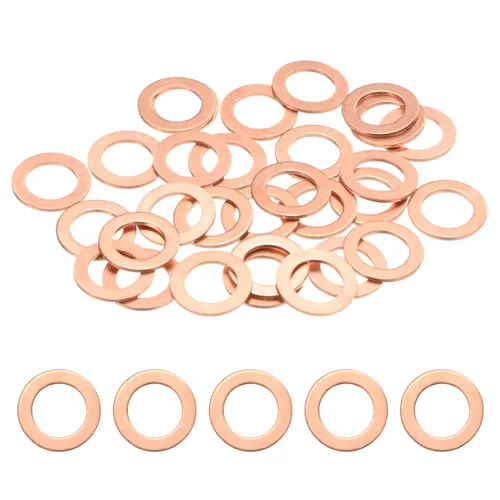 Vista 13 de M METERXITY Paquete de 30 arandelas de cobre, arandelas métricas de sellado de cobre M6x12x1mm para pernos, tornillos, tuercas